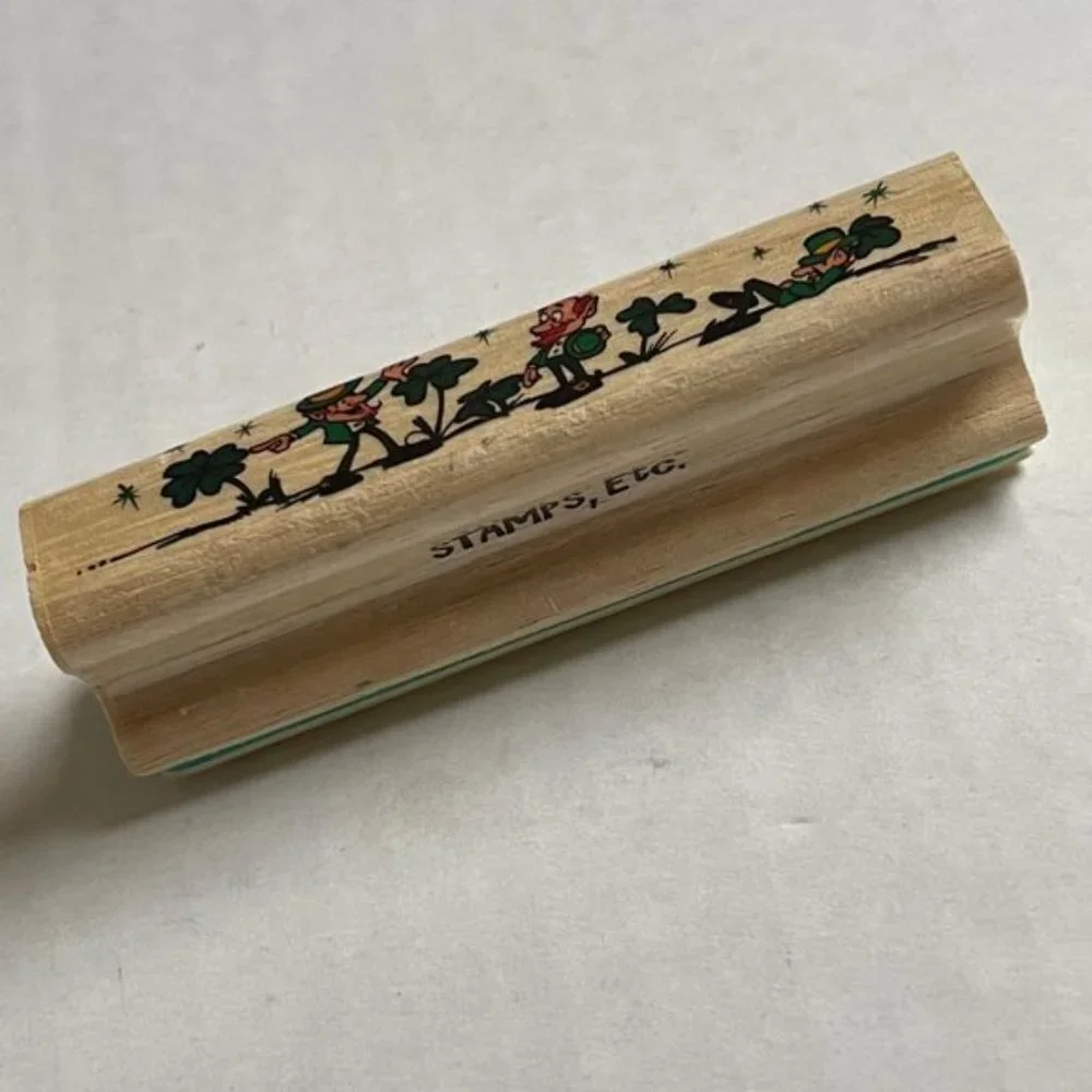 St Patricks Wooden Rubber Stamp Shamrock Scrapbooking Arts‎ Holiday Stamping